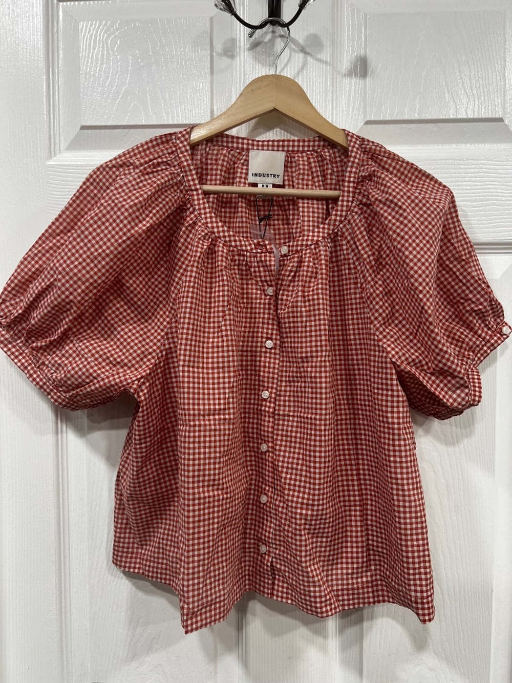Industry Republic Clothing Red Gingham Top